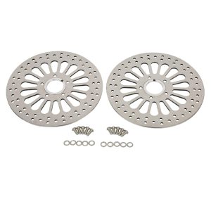 2 Pieces Front Rotors for Harley Davidson Brake System, Two-11.5'' Front Rotor for Harley Touring Sportster Softail Dyna Front Wheel, Vibration Proof Hardened Stainless Steel Brake Rotors HDRT-1003 - SHARKROAD